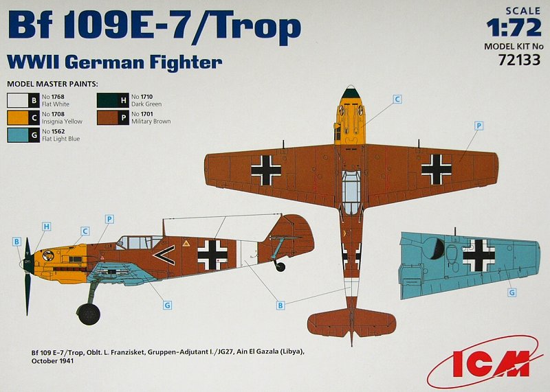 1/72  Bf- 109E-7/Trop German Fighter WW II