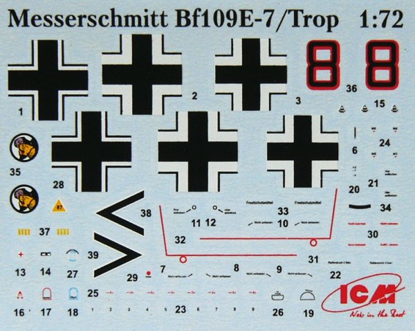 1/72  Bf- 109E-7/Trop German Fighter WW II