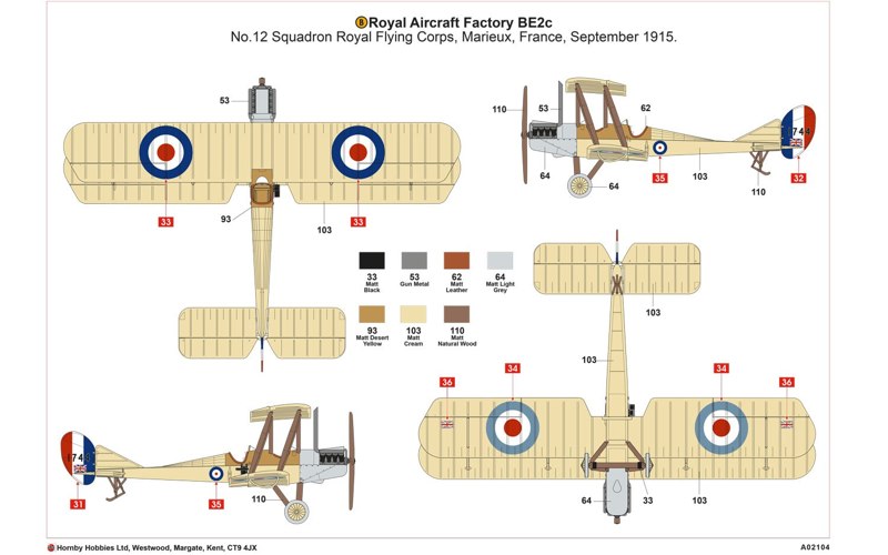 1/72   Royal Aircraft Factory BE2c Scout 