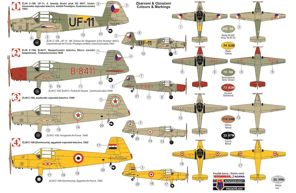 1/48  Zlin C-106 CZ,Hun,Egypt