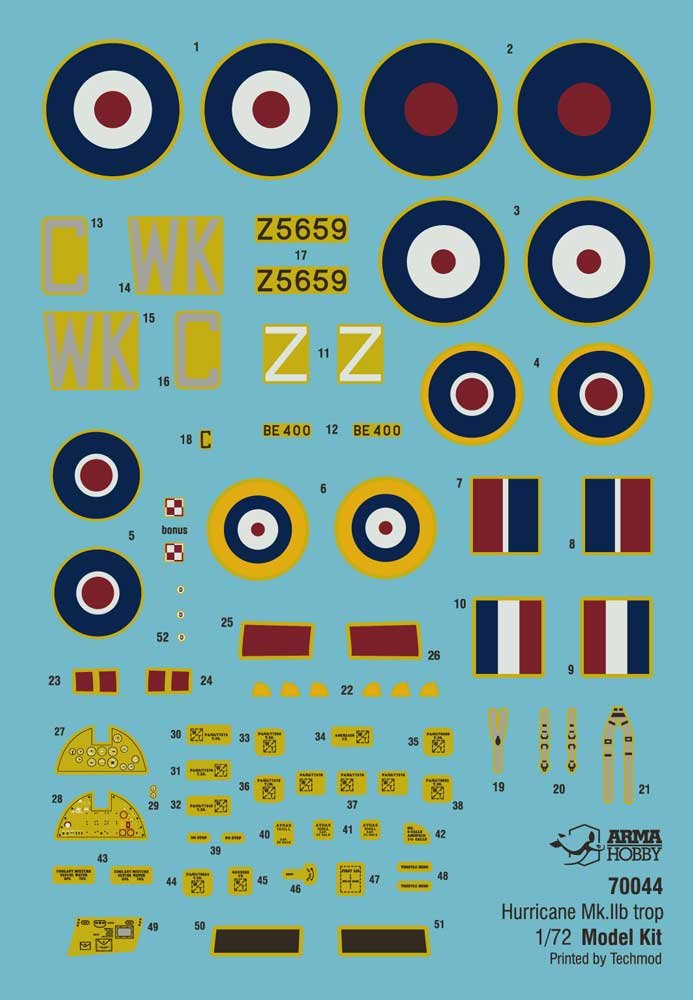 1/72 Hurricane Mk IIb Trop Model Kit (2x camo)