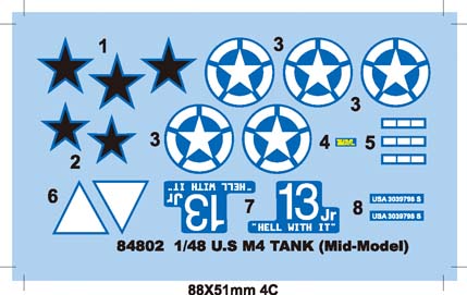 1/48   U.S M4 TANK (Mid –Model)