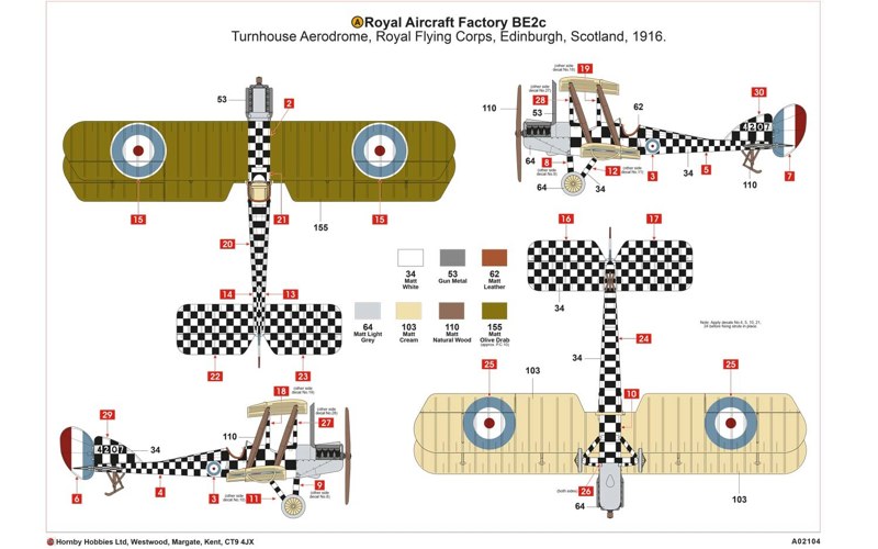 1/72   Royal Aircraft Factory BE2c Scout 