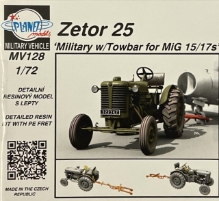 1/72 Zetor 25 ĹMilitary w/Towbar for MiG 15/17s'
