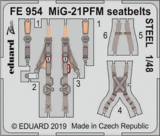 1/48 MiG-21PFM seatbelts STEEL (EDU)***
