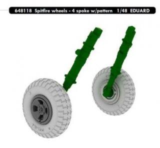 BRASSIN 1/48 Spitfire wheels 4 sp. w/pattern (EDU)