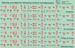 1/48 Stencils Airspeed Oxford (for 5 aircraft)