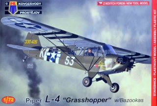 1/72 Piper L-4 Grasshopper w/Bazookas (3x camo)***