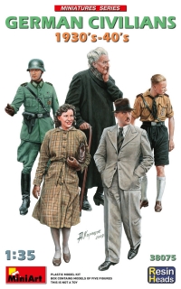 1/35 German Civilians 1930-40s (w/ resin heads)