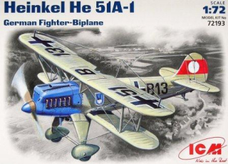 1/72  He 51 A-1 German fighter-biplane