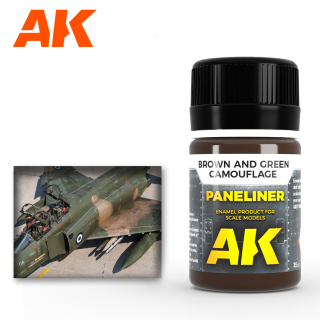 AK AIR Weathering AK2071 Paneliner for brown and green camouflage (35ml)