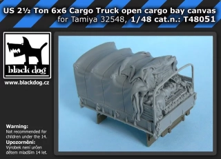 1/48 US 2 1/2 ton  6x6 Truck-open cargo bay canvas***