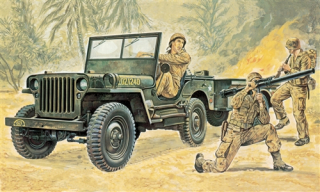 1/35  Willys MB Jeep with Trailer