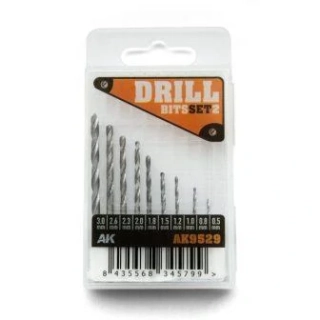 AK TOOL AK9529 DRILL BITS SET 10pcs (0,5-3,0mm)